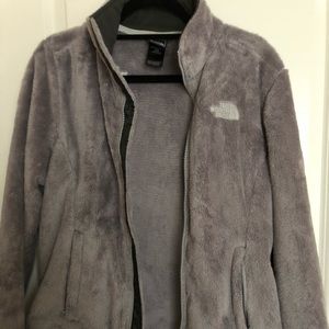 The North Face Grey Fuzzy Fleece Jacket